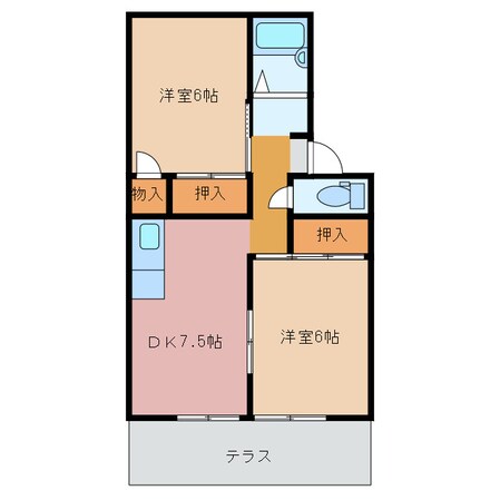 プレジールハネダの物件間取画像